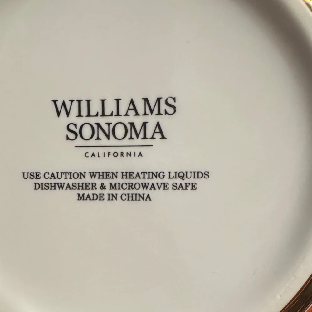 Williams Sonoma White Mug with Gold Letter B